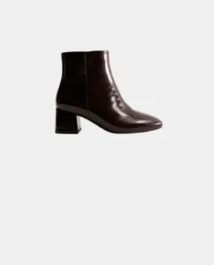 Dark Burgundy Glossy Ankle Boots