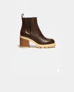 AURORA CHUNKY Leather Ankle Boots